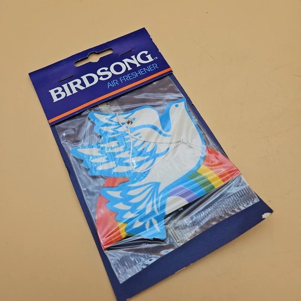 Vintage Birdsong Car Air Fresheners 1987 NOS Lot Of 3 Hippie Style Rainbow